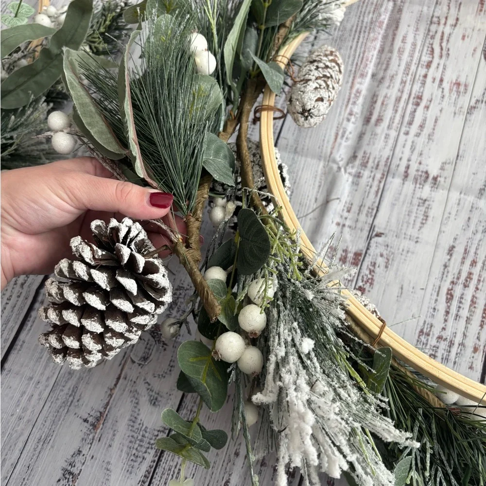 Festive Green and Brown Christmas Holiday Wreath